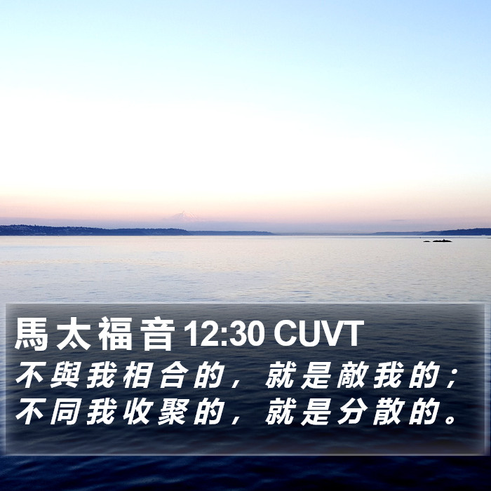 馬 太 福 音 12:30 CUVT Bible Study