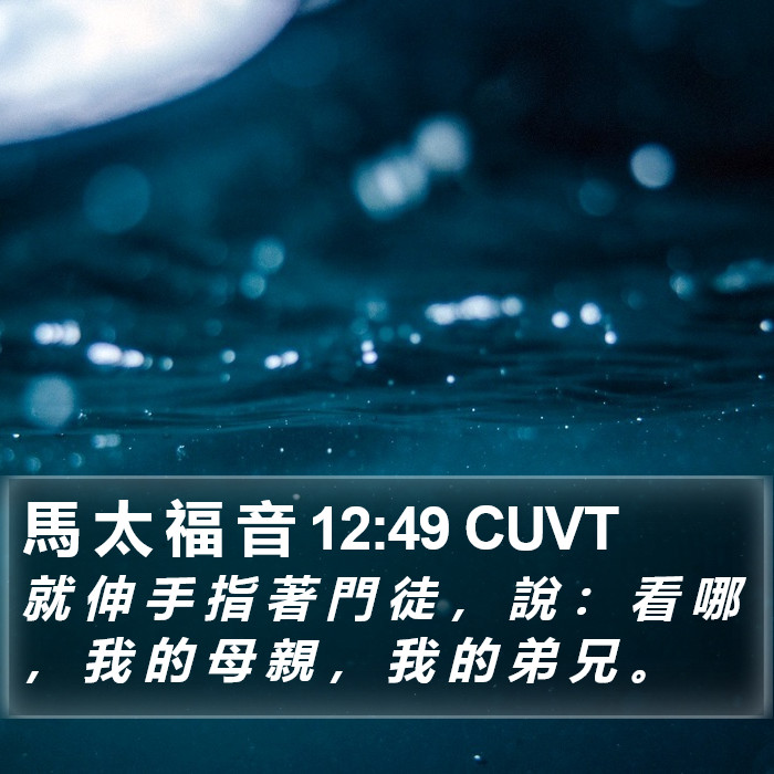 馬 太 福 音 12:49 CUVT Bible Study