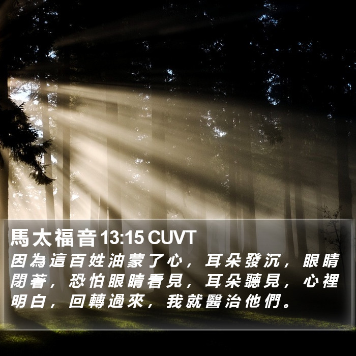 馬 太 福 音 13:15 CUVT Bible Study