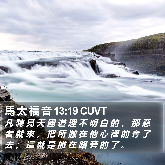 馬 太 福 音 13:19 CUVT Bible Study