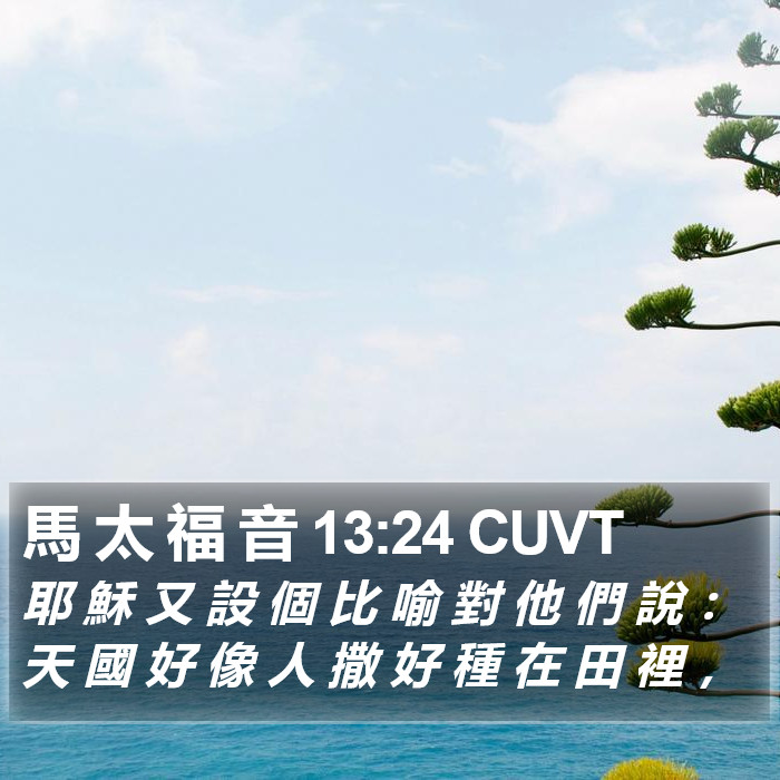 馬 太 福 音 13:24 CUVT Bible Study