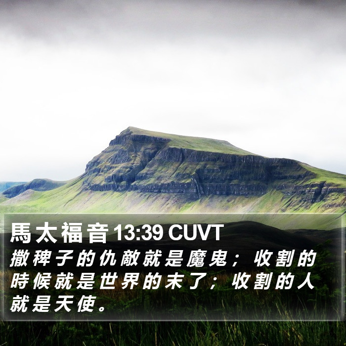 馬 太 福 音 13:39 CUVT Bible Study