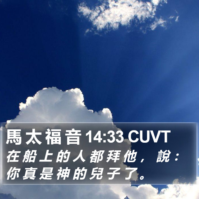 馬 太 福 音 14:33 CUVT Bible Study