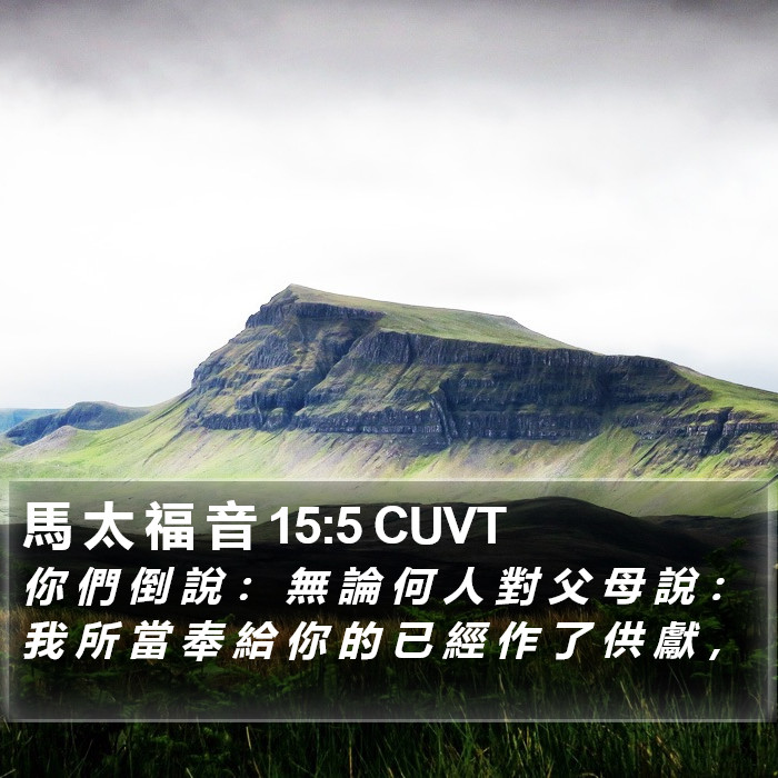 馬 太 福 音 15:5 CUVT Bible Study