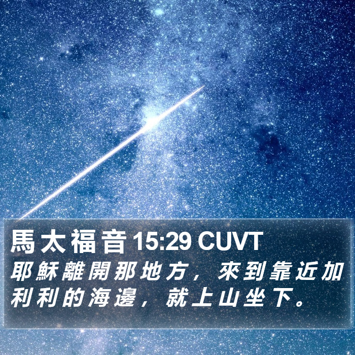 馬 太 福 音 15:29 CUVT Bible Study