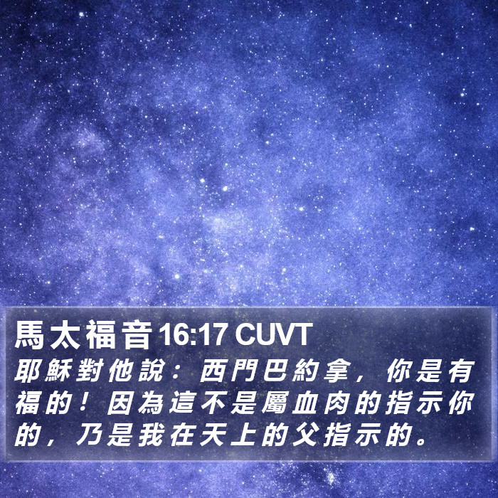 馬 太 福 音 16:17 CUVT Bible Study