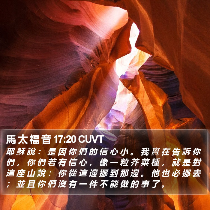 馬 太 福 音 17:20 CUVT Bible Study