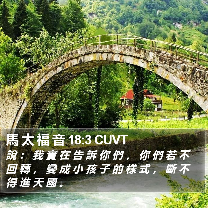 馬 太 福 音 18:3 CUVT Bible Study