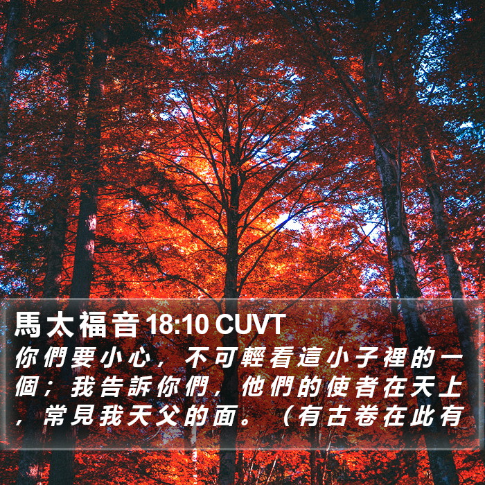 馬 太 福 音 18:10 CUVT Bible Study