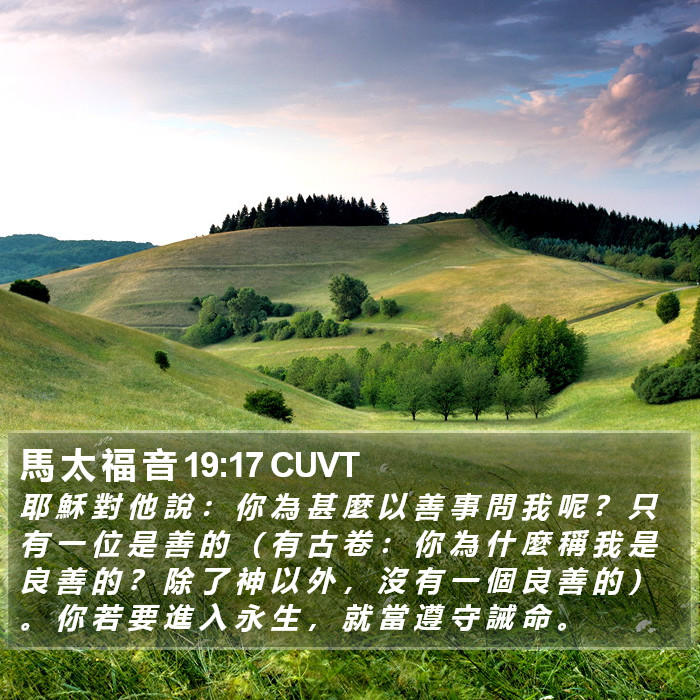 馬 太 福 音 19:17 CUVT Bible Study