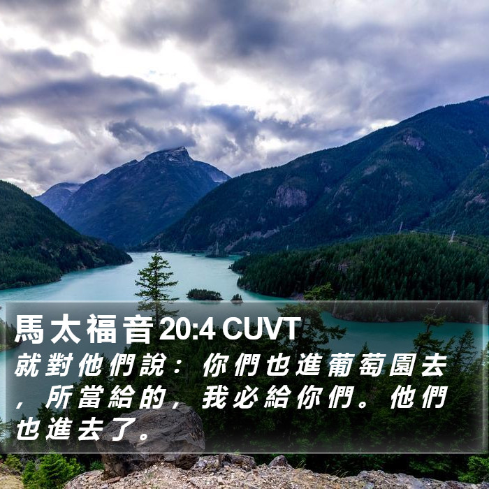 馬 太 福 音 20:4 CUVT Bible Study