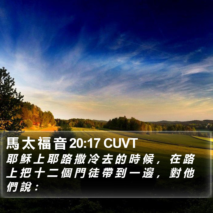 馬 太 福 音 20:17 CUVT Bible Study
