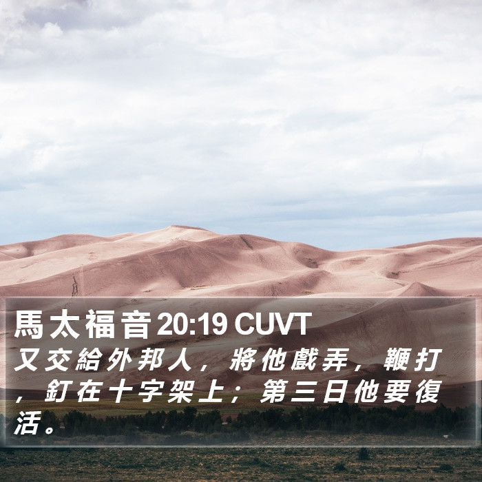 馬 太 福 音 20:19 CUVT Bible Study