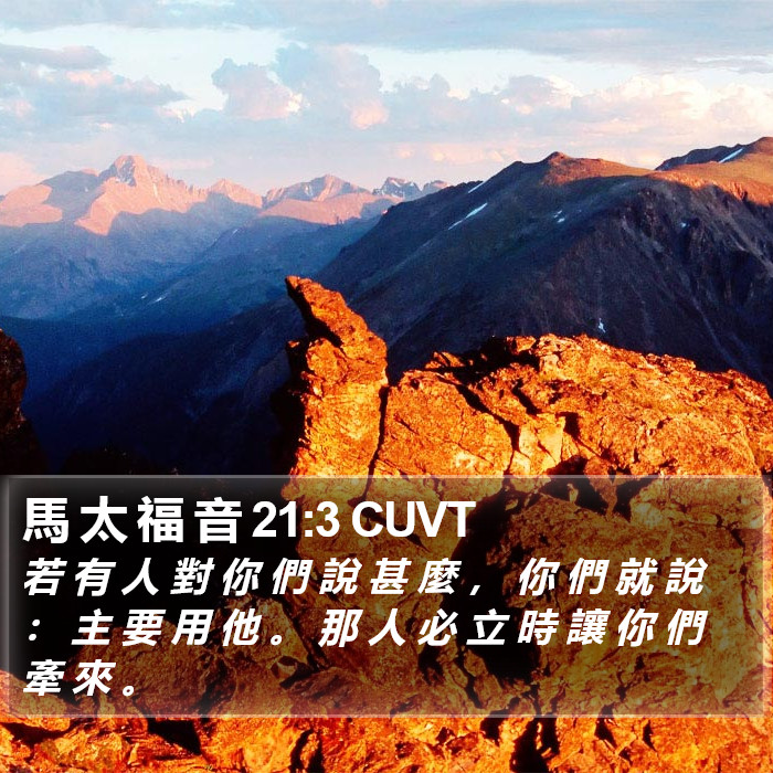 馬 太 福 音 21:3 CUVT Bible Study