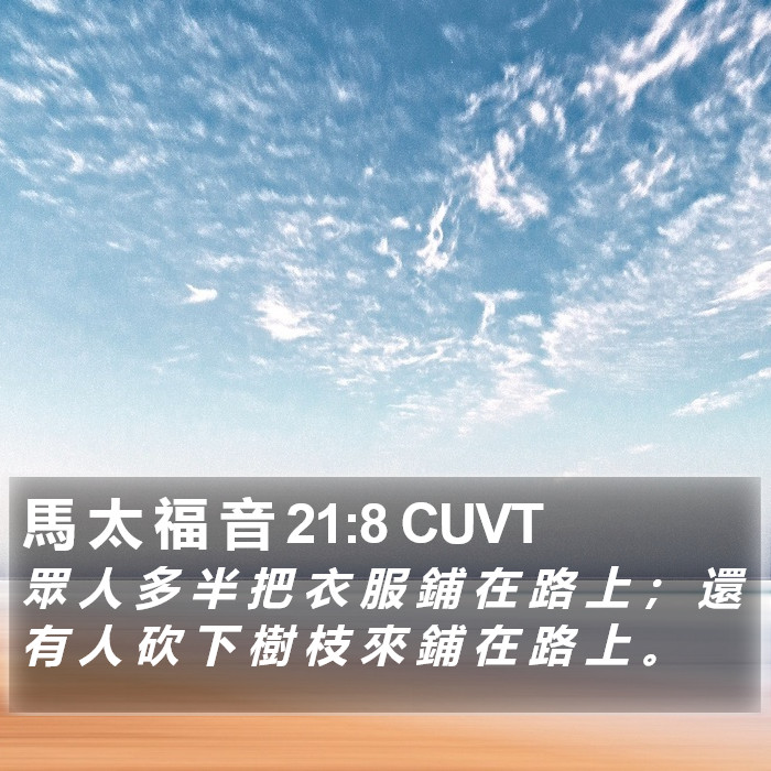 馬 太 福 音 21:8 CUVT Bible Study