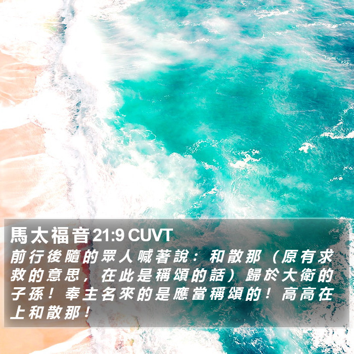 馬 太 福 音 21:9 CUVT Bible Study