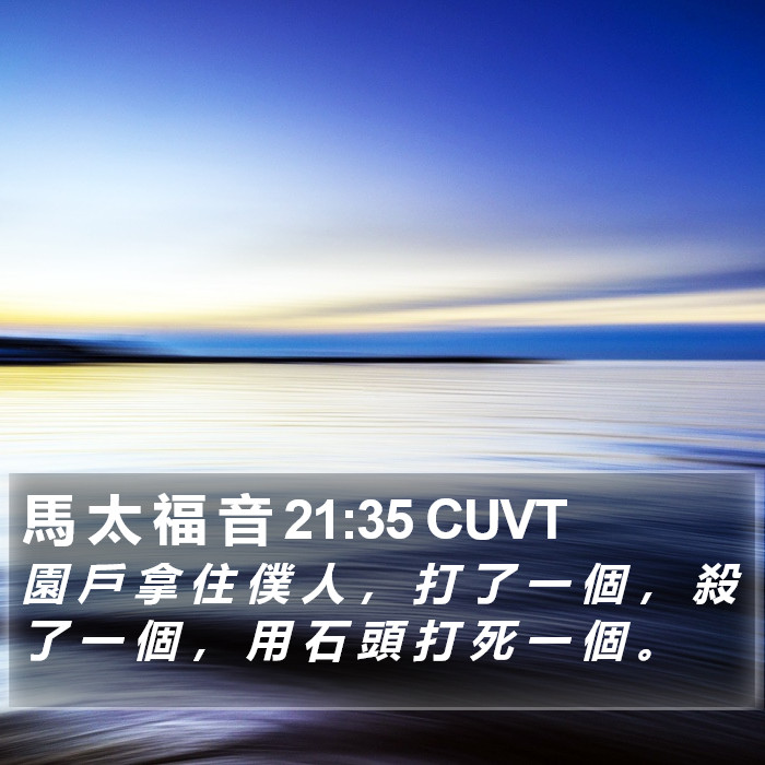 馬 太 福 音 21:35 CUVT Bible Study