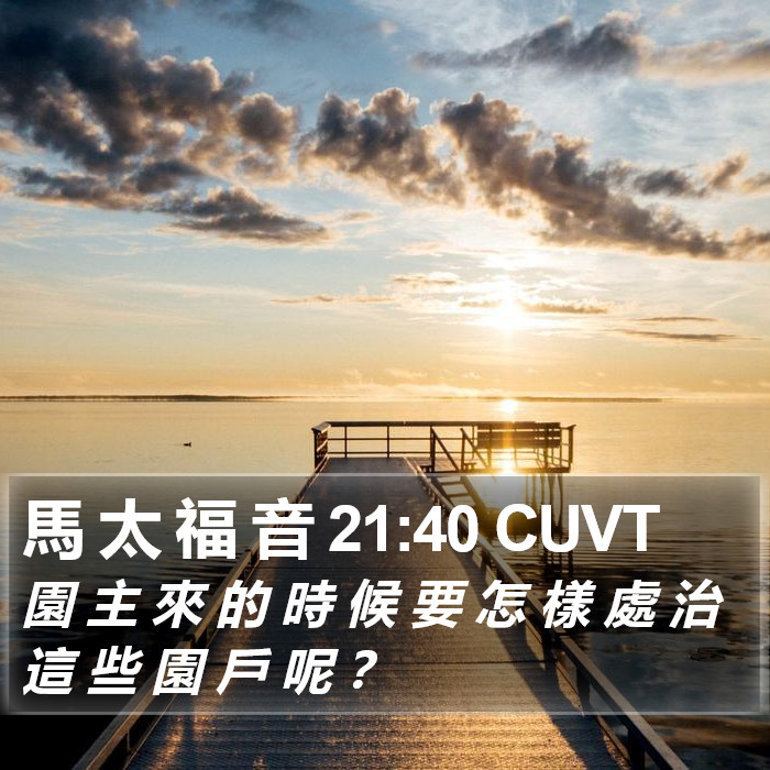 馬 太 福 音 21:40 CUVT Bible Study