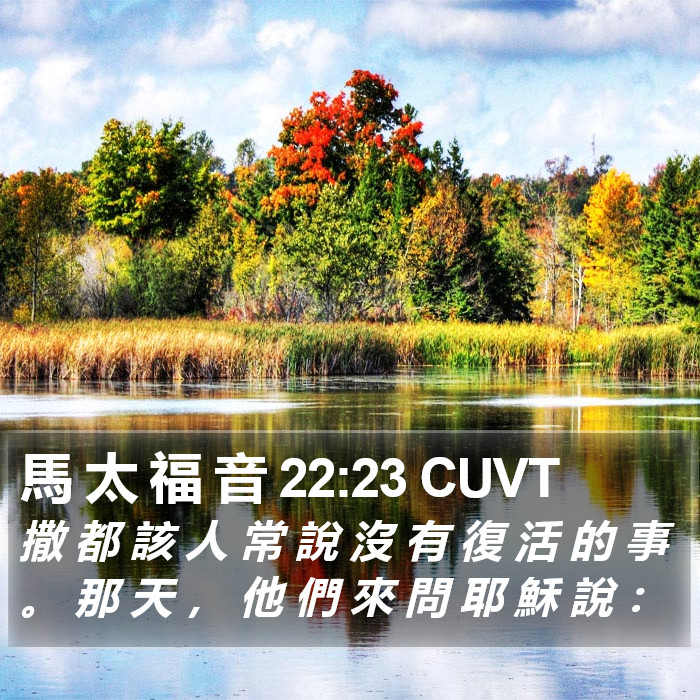 馬 太 福 音 22:23 CUVT Bible Study