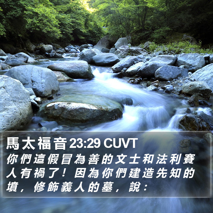 馬 太 福 音 23:29 CUVT Bible Study