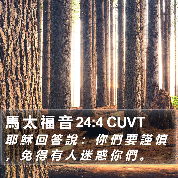 馬 太 福 音 24:4 CUVT Bible Study