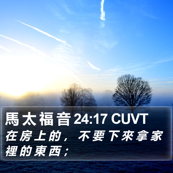 馬 太 福 音 24:17 CUVT Bible Study