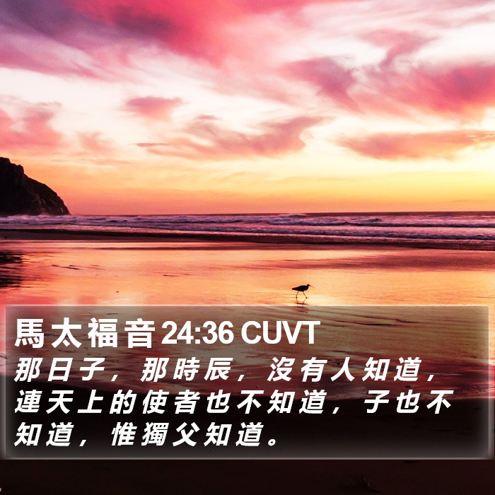 馬 太 福 音 24:36 CUVT Bible Study