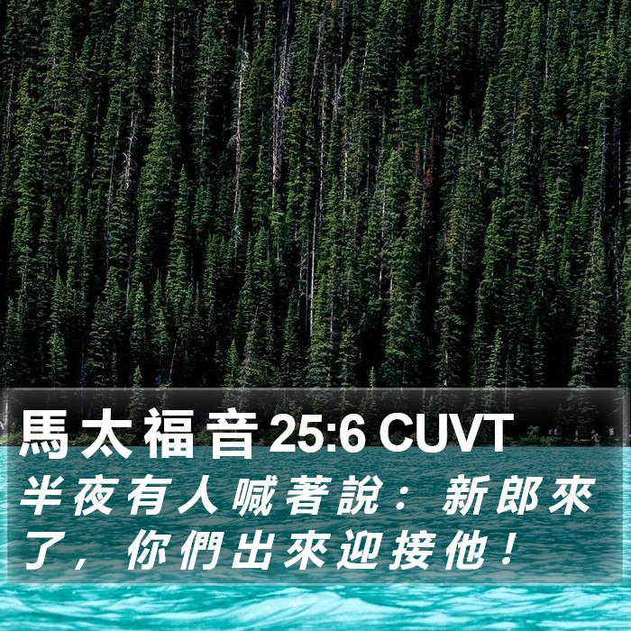 馬 太 福 音 25:6 CUVT Bible Study