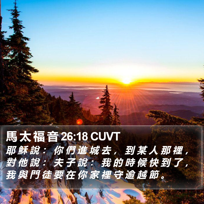 馬 太 福 音 26:18 CUVT Bible Study