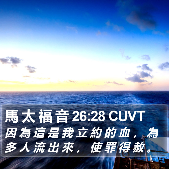 馬 太 福 音 26:28 CUVT Bible Study