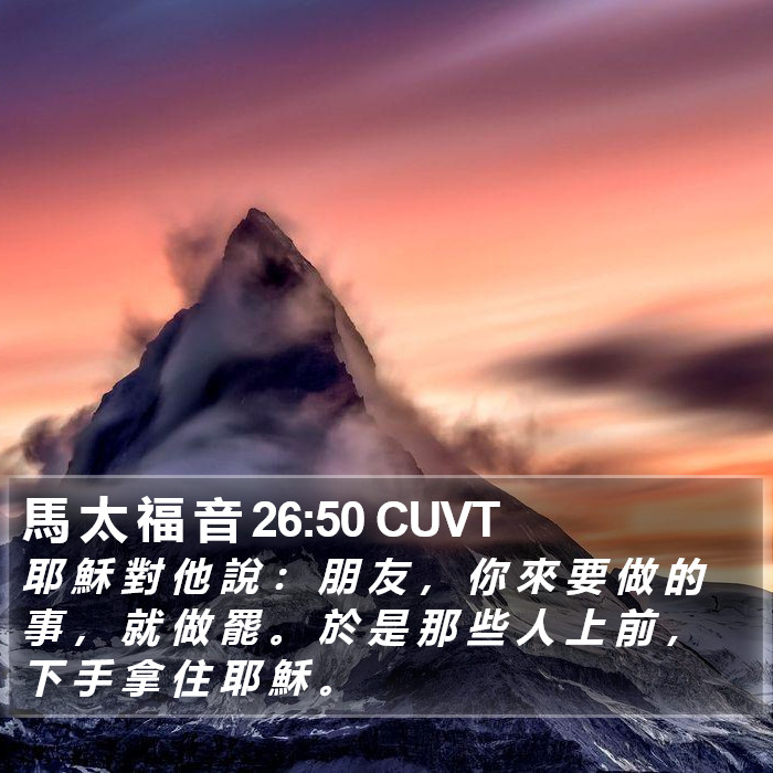 馬 太 福 音 26:50 CUVT Bible Study