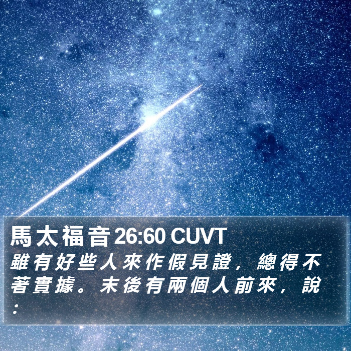 馬 太 福 音 26:60 CUVT Bible Study