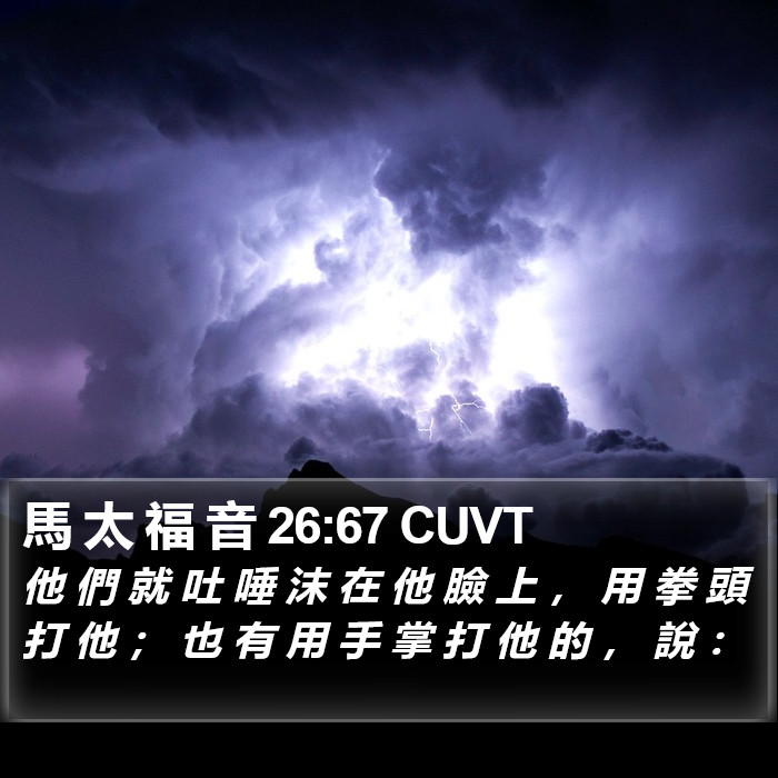 馬 太 福 音 26:67 CUVT Bible Study