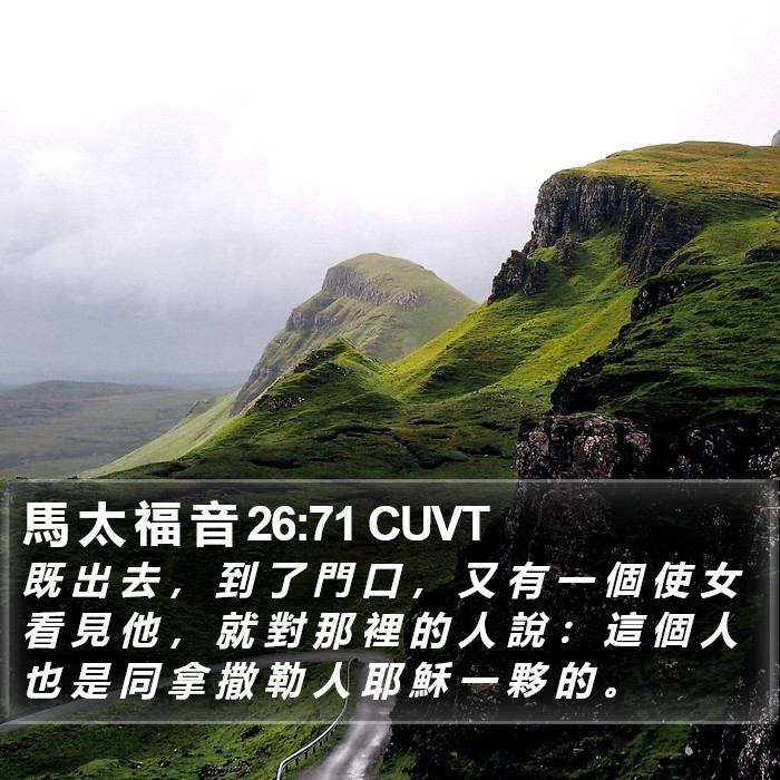 馬 太 福 音 26:71 CUVT Bible Study