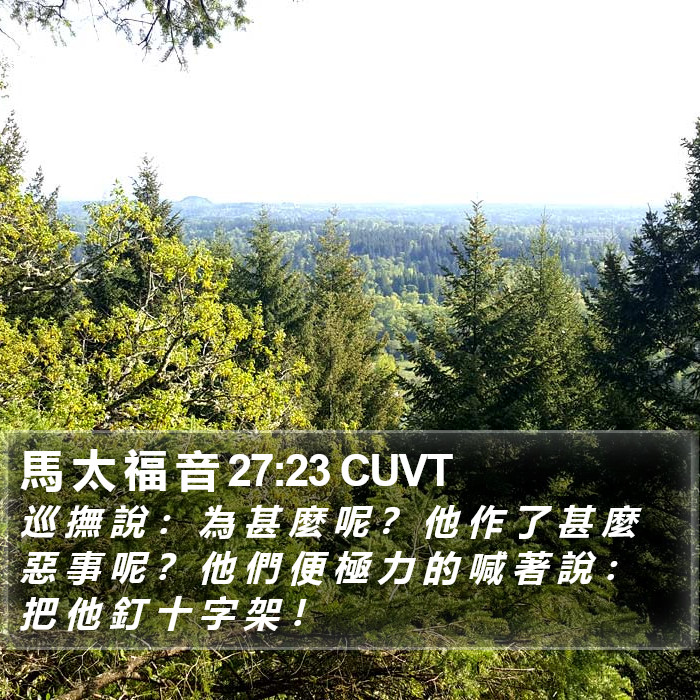 馬 太 福 音 27:23 CUVT Bible Study