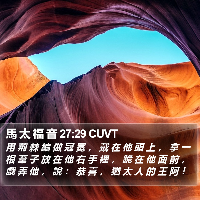 馬 太 福 音 27:29 CUVT Bible Study