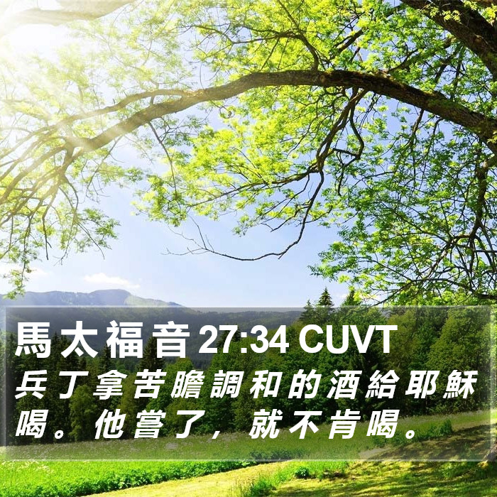 馬 太 福 音 27:34 CUVT Bible Study