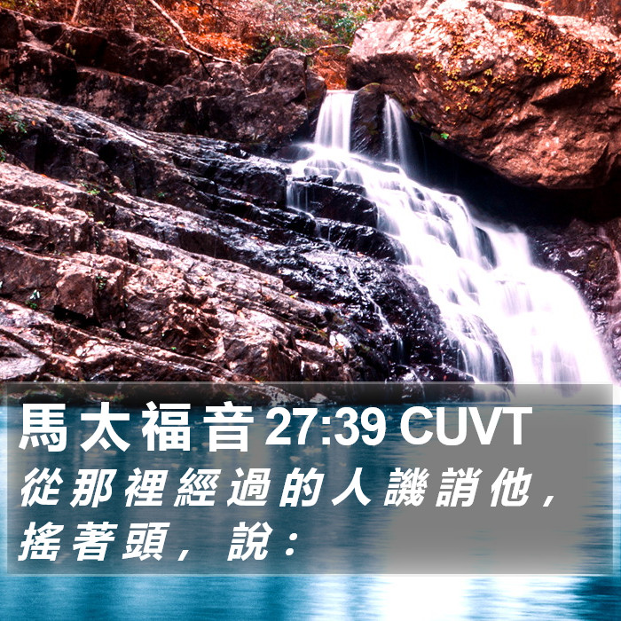 馬 太 福 音 27:39 CUVT Bible Study