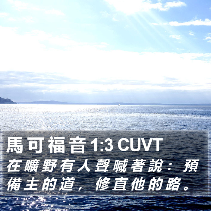 馬 可 福 音 1:3 CUVT Bible Study