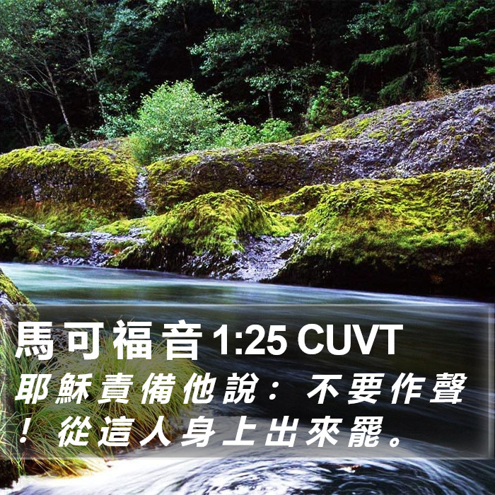 馬 可 福 音 1:25 CUVT Bible Study