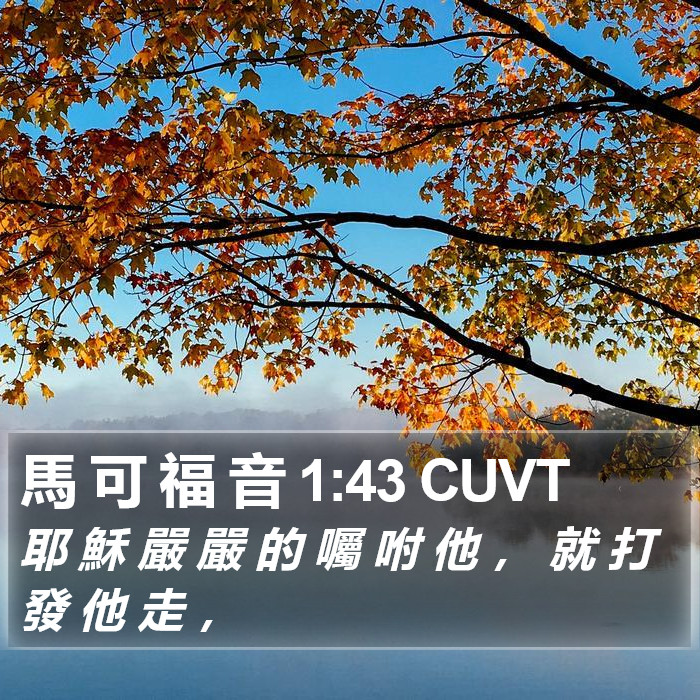 馬 可 福 音 1:43 CUVT Bible Study