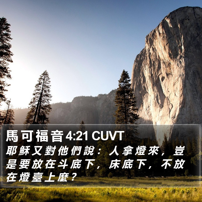 馬 可 福 音 4:21 CUVT Bible Study