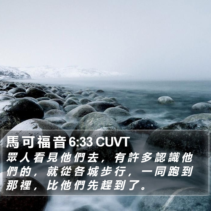 馬 可 福 音 6:33 CUVT Bible Study