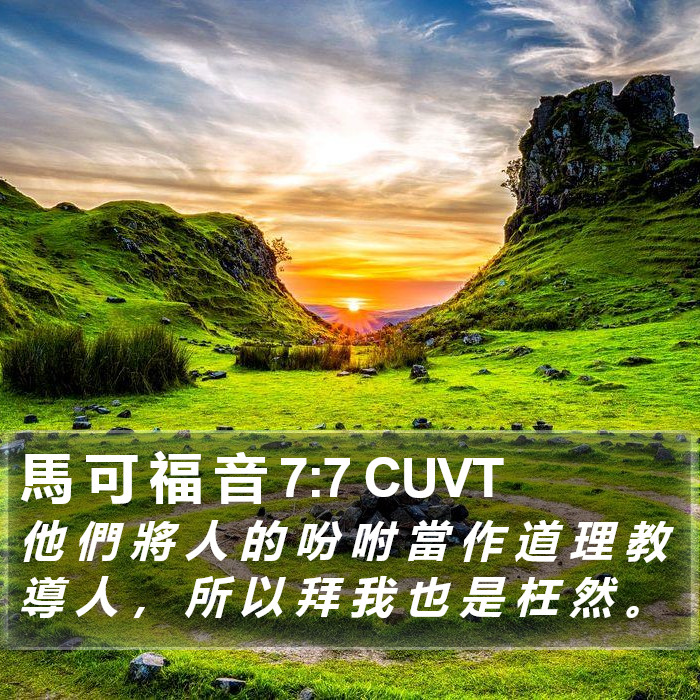 馬 可 福 音 7:7 CUVT Bible Study