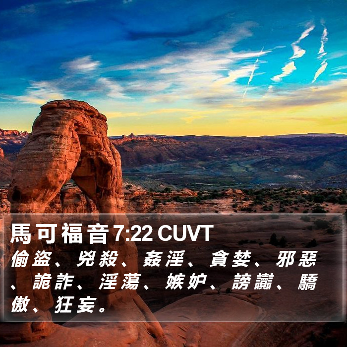 馬 可 福 音 7:22 CUVT Bible Study