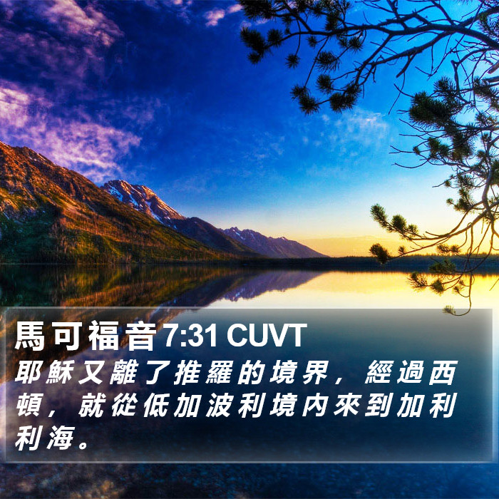 馬 可 福 音 7:31 CUVT Bible Study