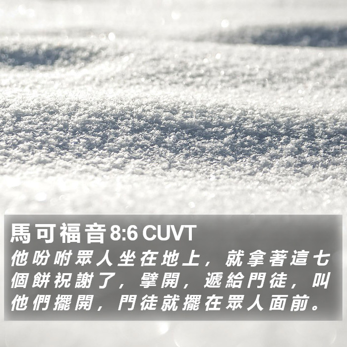 馬 可 福 音 8:6 CUVT Bible Study