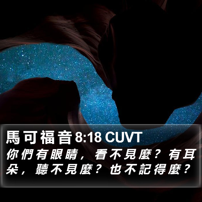 馬 可 福 音 8:18 CUVT Bible Study