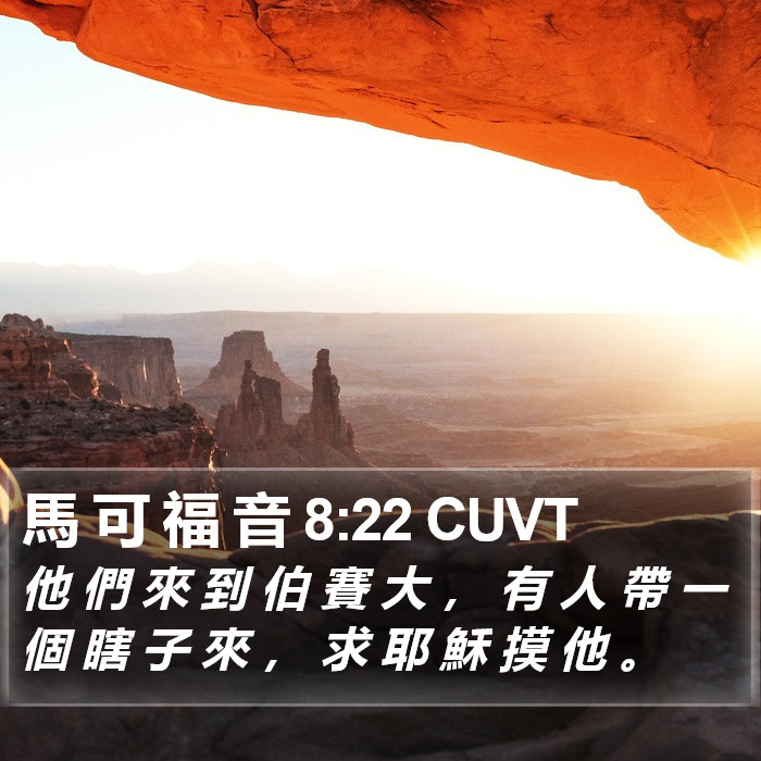 馬 可 福 音 8:22 CUVT Bible Study