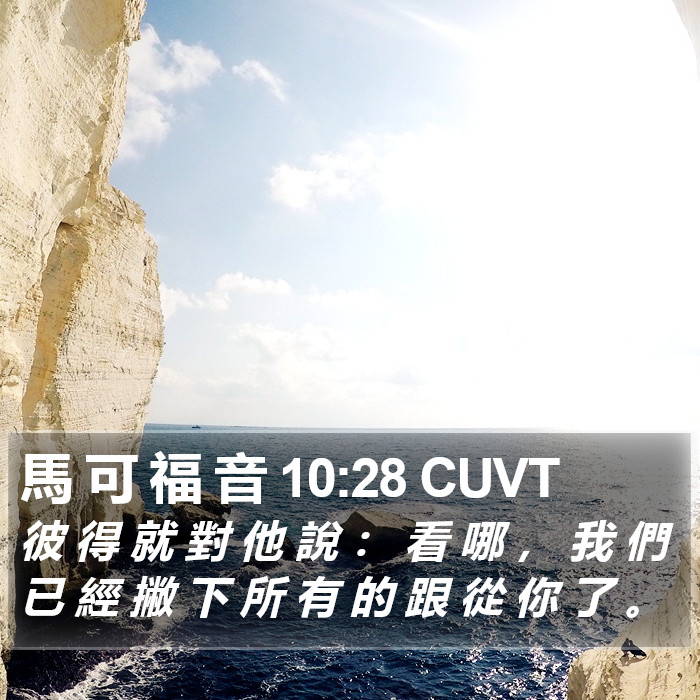 馬 可 福 音 10:28 CUVT Bible Study